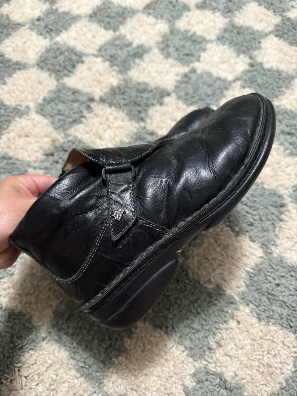 Finn Comfort Women Leather Ankle Boots booties shoes strap logo black size 37/7